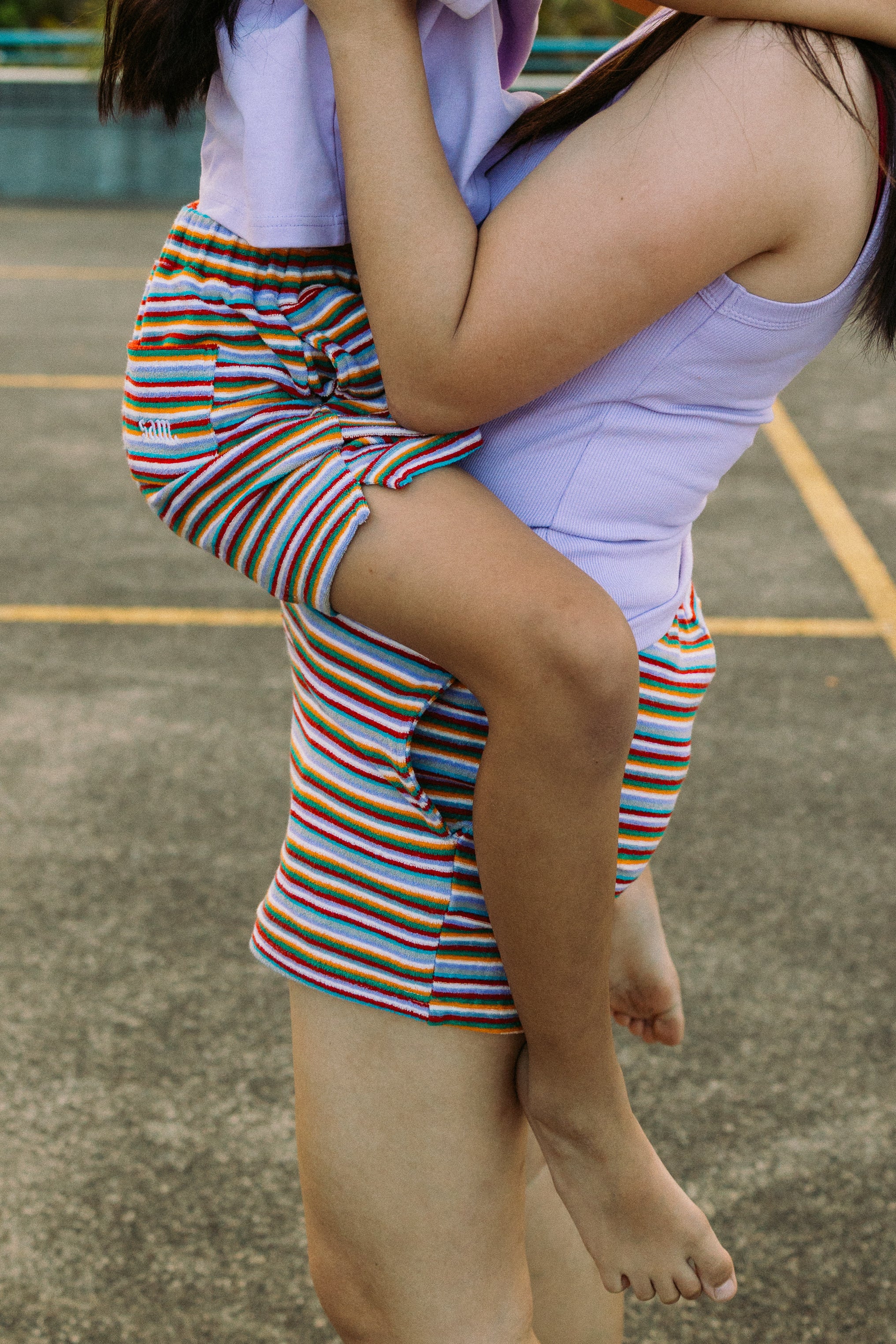 Tutti Fruiti Stripe Terry Shorts - Adults